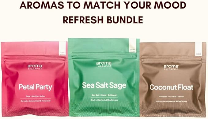 Refresh AromaPuck 3-Pack Bundle (Coconut Float Sea Salt Sage and Petal Party)