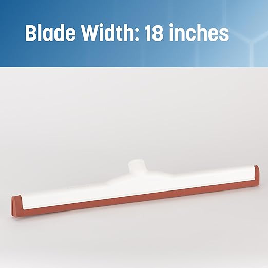 SPARTA Flo-Pac Moss Foam Floor Squeegee Window Squeegee with Plastic Frame for Floor Bathroom Kitchen Concrete Tile Garage Commercial Use 18 Inches Red (Pack of 10)