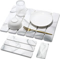 Small Stone Dish Drying Mat for Kitchen Counter 2 PCS 16×12 &amp 8x4 Quick Dry Stone Mats Foldable Water Absorbing Diatomaceous Earth Drying Dish Pad for Countertop Bottle Utensil Cup(White Gra