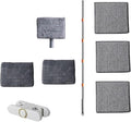 Triangle Microfiber Wall Cleaning Mop with Long Handle Adjustable Dry and Wet Dust for Floor Ceiling Window(Mop Set C)
