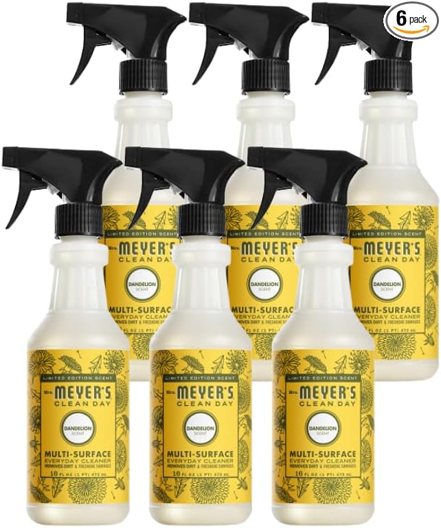 Mrs. MEYER'S CLEAN DAY Multi-Surface Everyday Cleaner Dandelion Scent 16 Fl Oz (Pack of 6)