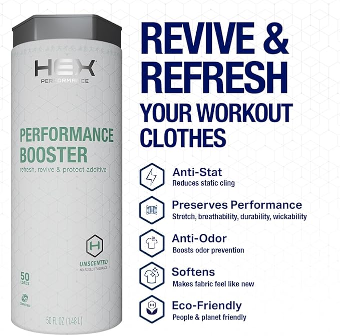 HEX Performance Fabric Booster Unscented 100 Load (Pack of 2) - Safe for Activewear Made for Sensitive Skin Eco-Friendly