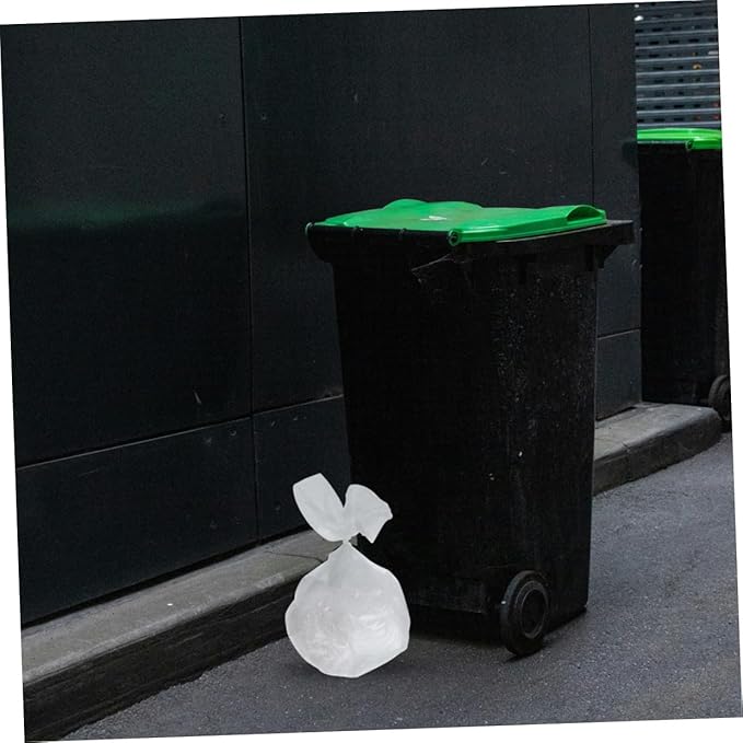 BETOOKY Thickened Plastic Kitchen Trash Bags 300pcs (45x50cm) White Small Wastebasket Liners for Bathroom Bedroom Office Use