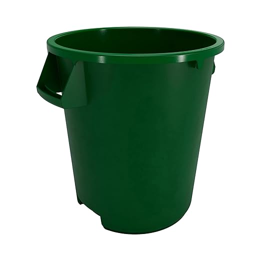 SPARTA Bronco Waste Container Trash Container Round Trash Bin for Disposal 10 Gallons Green