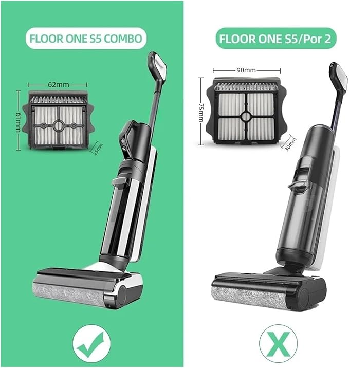 Cordless Wet Dry Vacuum Cleaner Set。Compatible for Tineco Floor ONE S5 Combo。Replacement Brush RollerVacuum HEPA Filter Accessories(10*HEPA)