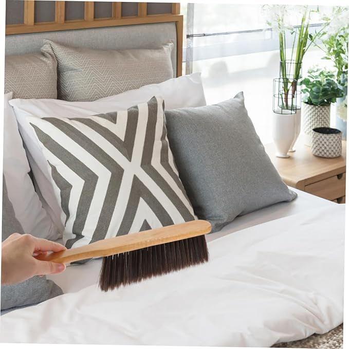 PRETYZOOM 10pcs Wooden Brush for Couch Carpet Ergonomic Bed Sweeping Tool with Soft Bristles for Deep Removal for Home Office