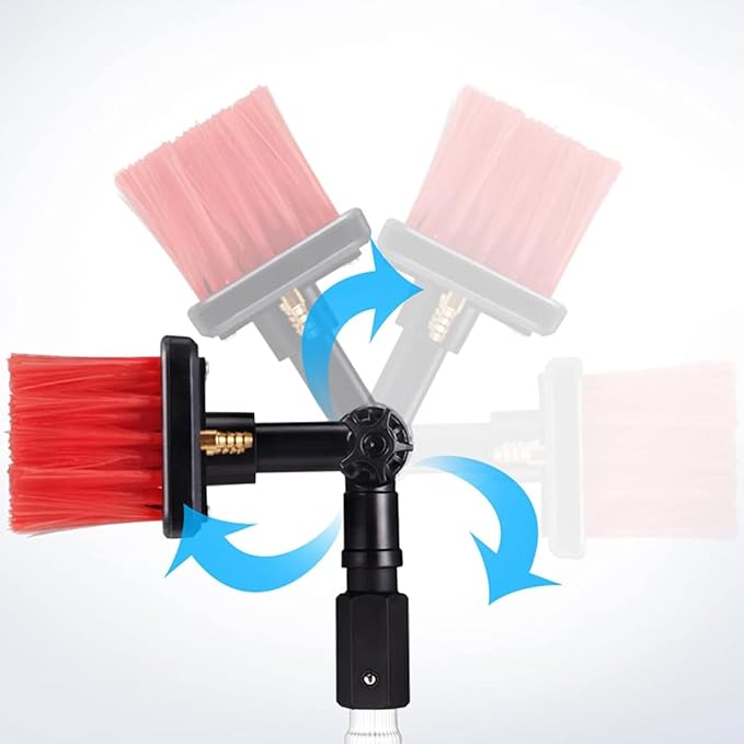 Window Cleaning Pole Water-Fed Telescopic Brush Extendable Cleaning Conservatory Roof Cleaning Window Cleaner Kit for Photovoltaic Panel Cleaning Trucks(50cm Brush Head5M)