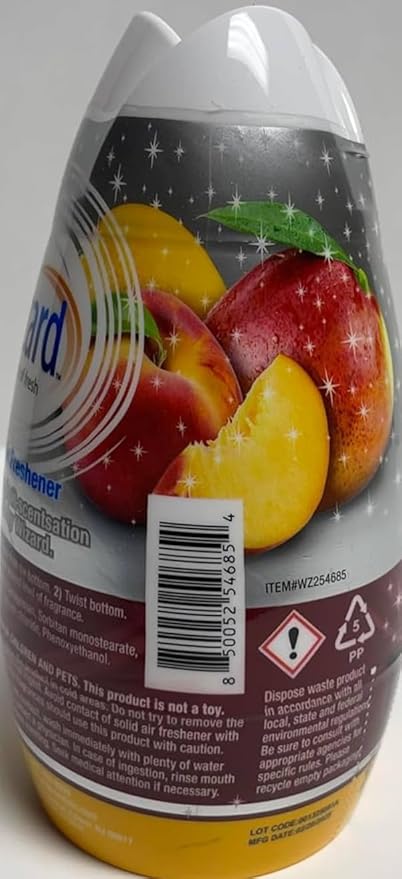 Wizard The Magic of Fresh gel Air Freshener solid air freshener 7.8 oz mango peach (Pack of 12)