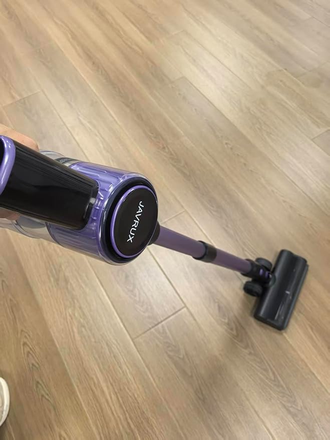 Vacuum Cleaner Purple 46KPa/500W Stick Vacuum with 55 Mins Runtime Self-Standing Vacuum Cleaner for Home LED Display Anti-Tangle Brush Rechargeable Vacuum for Hardwood Floor