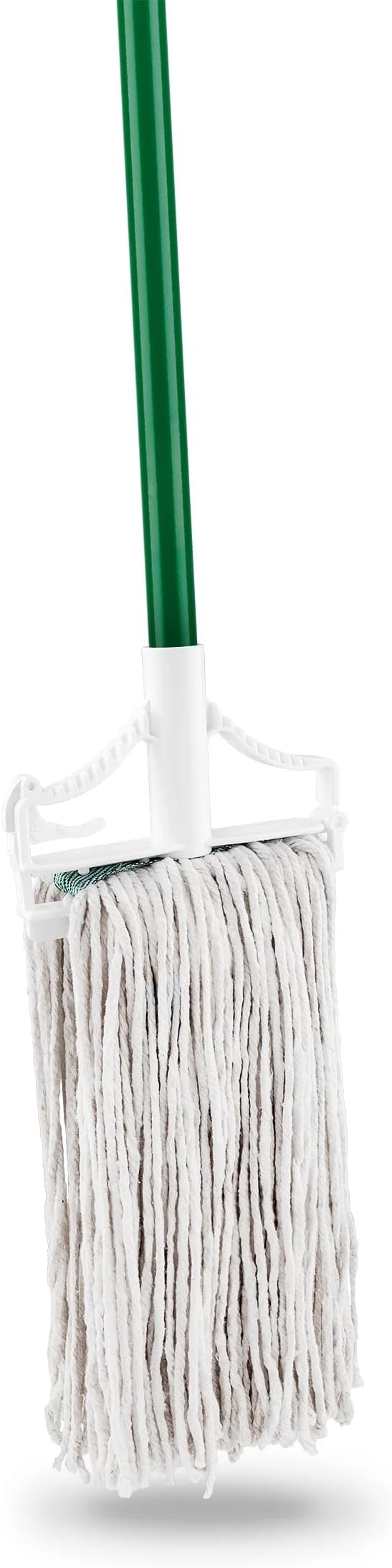 Cotton Blend Wet Mop with Steel Handle Green and White