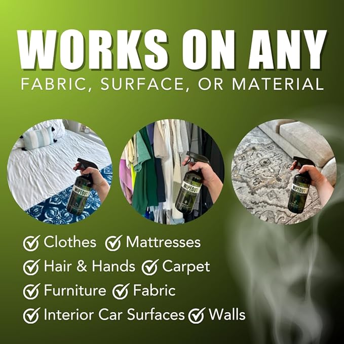 Chronic Wipeout Smoke Smell Eliminator for Home Cars Clothes &amp More | Smoke Odor Eliminating Spray for All Kinds of Strong Smoke | Gifts for Smokers - Apple Bamboo Teak &amp Unscented 3 Pack