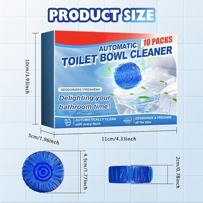 Automatic Toilet Bowl Cleaner Tablets Blue Toilet Bowl Tablets Drop in Tank Long Lasting Tank Cleaner for Bathroom Convenient Blue Deodorizer Easy Flush Cleaner Tablets for Toilet（20）