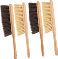 4pcs Wooden Hand Broom Handle Dust Brush for Deep Cleaning Beds Sofas and Furniture Efficient Upholstery Tool for Household Chores