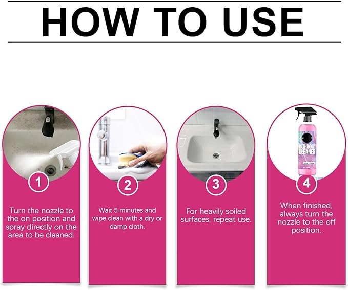 Gefanly Bathroom Cleaner 10 Fl Oz Gefanly Powerful Pink Bathroom Cleaner Spray Bathrooms Descaler Foam Cleaners Gentle Formula for Tub Floor Tile Showers Toilet Bathtubs Glass Surfaces (1PCS)