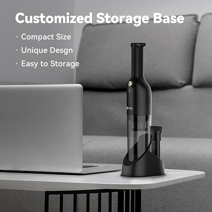 IKERY Black Cordless Handheld Vacuum – 2.86lb Portable Build 10000Pa Max Suction 30min Runtime