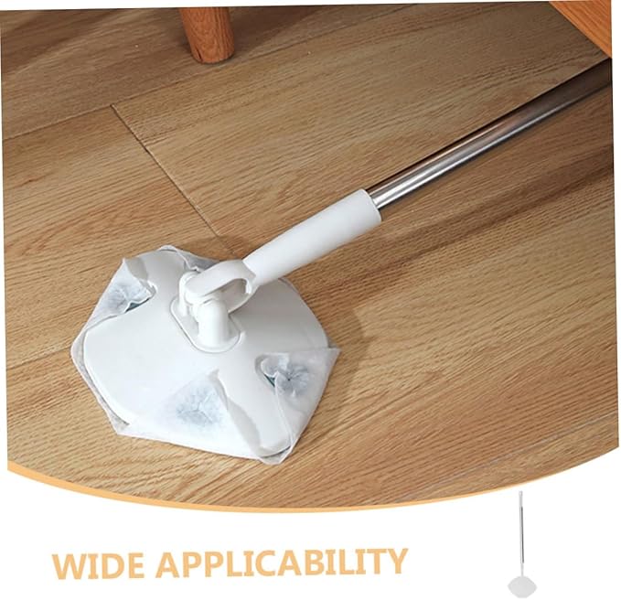 Household Dust Mop with Handle and Rotating Triangular Head Dry Tissue Refill Included Electrostatic Cleaning for Floors and Surfaces Convenient Floor Duster for Home Use
