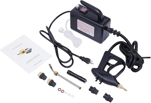 1700W Handheld automatic temperature control Steam Cleaner High Temperature Disinfection Pressurized Cleaning Machine Portable Car Steamer with Brush Heads for Couch Auto Floor and More(Black)