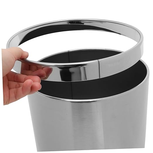 Ciieeo Stainless Steel Round Trash Can for Kitchen Bathroom and Home Organization Compact Wastebasket with Opening for Easy Disposal