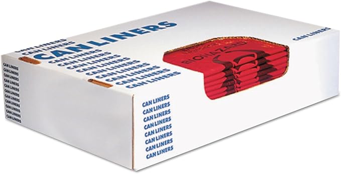 Heritage A4823PR Healthcare Biohazard Printed Can Liners 8-10 gal 1.3mil 24 x 23 Red500/CT