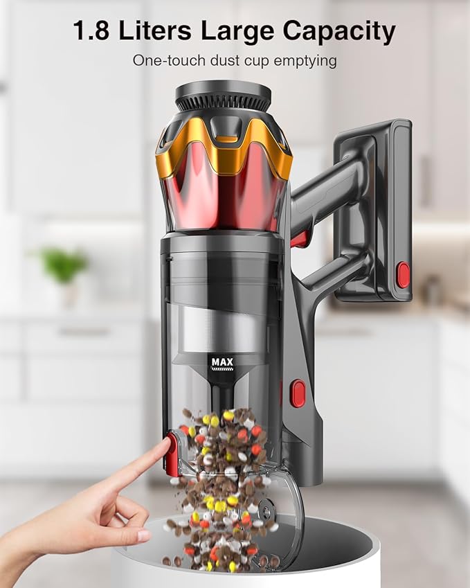 Cordless Vacuum Cleaner Upgraded Anti-Tangle Stick Vacuum with Self-Standing Wireless Vacumm Vacuum Cleaners for Home/Pet Hair/Carpets/Floors