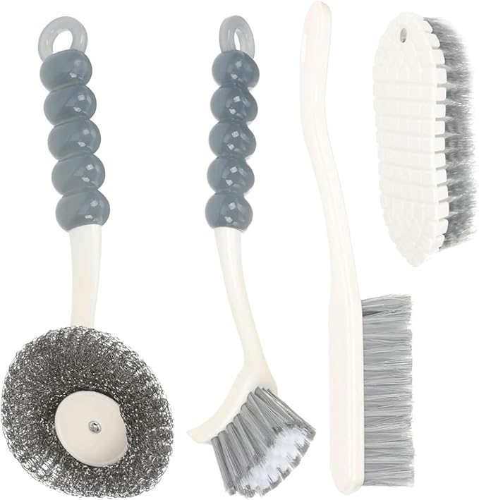 4 Pcs Set Scrub Brush Cleaner Brush Durable Bristles Crevice Cleaning Brush Deep Cleaning Brush Set for Tile Kitchen ()