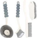 4 Pcs Set Scrub Brush Cleaner Brush Durable Bristles Crevice Cleaning Brush Deep Cleaning Brush Set for Tile Kitchen ()