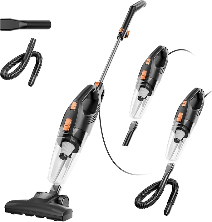 KIKETECH Cord Vacuum Cleaner Powerful Stick Vacuum with 45Mins Runtime 8 in 1 Vacuum Cleaners1.7 L Dust Cup Rechargeable Vacuum Pet for Hair Carpet HardfloorGrey (Black)