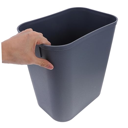 LIFKOME Square Basket 15l Wastebasket for Office Bathroom Kitchen Compact Grey