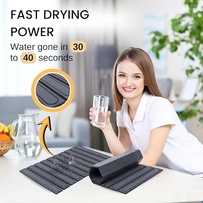 2-In-1 Stone Dish Drying Mat Set For Kitchen Counter/Large Bath Mat.Diatomite Mat Set Includes:1-Large Drying Mat (23.6Lx15.3W)&amp1-Faucet Mat (23.6Lx4W) PLEASE MAKE SURE TO MEASURE BEFORE PURCH