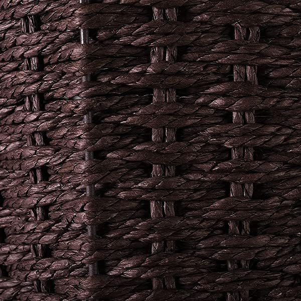 Zuvo Round Wicker Waste Basket Paper Bin - Wicker Trash Basket - Woven Trash Can Rubbish Basket for Bedroom Bathroom Offices or Home (Brown)