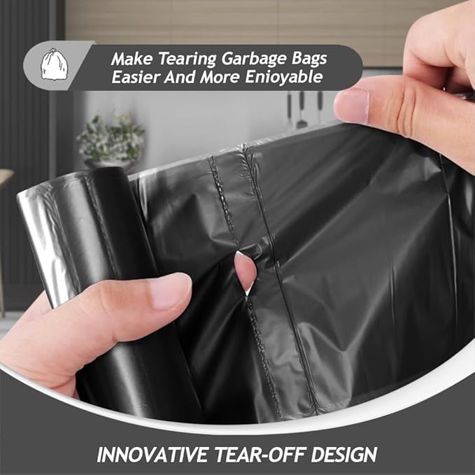 4 Gallon 1000 Counts Small Black Trash Bag Bulk Garbage Bags by Teivio Bathroom Trash Can Bin Liners Small Plastic Bags for home office kitchen