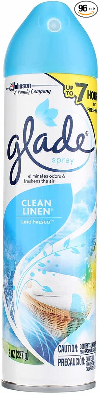 Glade Clean Linen Spray Air Freshener 8 oz (Pack of 12)