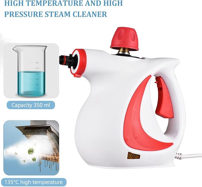 Natural Steam Cleaner Steam Cleaner Pressurized Handheld Steam Cleaner Portable Steam Cleaner Handheld High Pressure Multi-Purpose Steamer for Mattress Car Detailing Kitchen Bathroom(Blue)