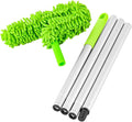 Microfiber Ceiling Fan Blade Cleaning Duster Kit Removable Flexible Cobweb High Dust Removal Dusters(Green 4 Sections)