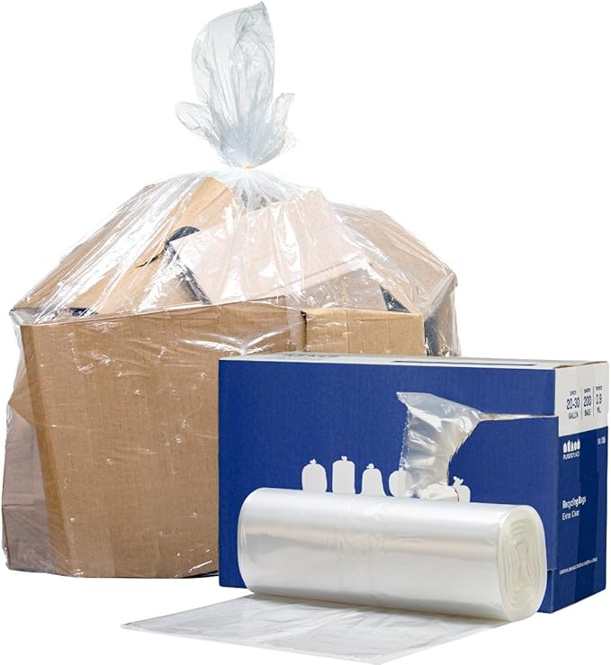 Plasticplace 20-30 Gallon 0.9 Mil │Extra Clear Recycling Bags │ 30 x 36 (200 Count) 30'' x 36''