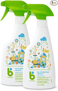 Babyganics Toy &amp Highchair Cleaner Spray Fragrance Free 17oz Spray Bottle Made without ammonia bleach phosphates phthalates or dyes Pack of 2.