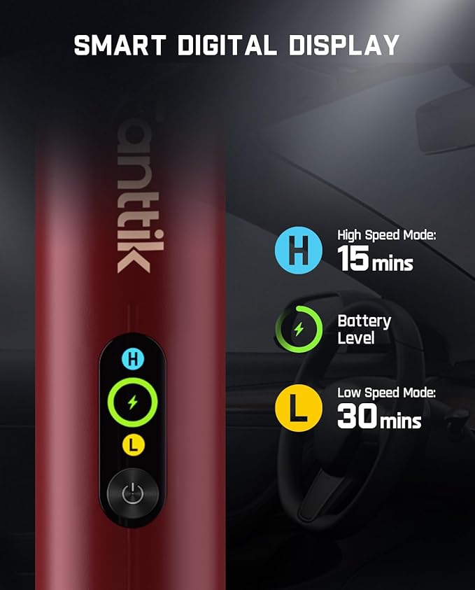 Fanttik Slim V10 APEX Cordless Car Vacuum 4-in-1 Portable Mini Handheld Vac 19kPa Suction Power Upgraded Smart Digital Display 2 Suction Modes for Small Jobs Car Office Desk Keyboards (Red)