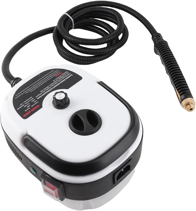 Portable Handheld Steam CleanerHigh Temperature High Pressure Steam Cleaner with Brush HeadsABS Portable Car Steamer Durable and Reliable for Kitchen Furniture Bathroom Car (White)