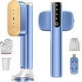 MIYOKO 2-In-1 Steamer &amp Iron for Clothes 15s Fast Heat-up 1200W Portable Handheld Garment Steamer Travel Size with Large Ceramic Heat Panel 25 G/MIN Powerful Steam Quick Wrinkle Removal 110V-1