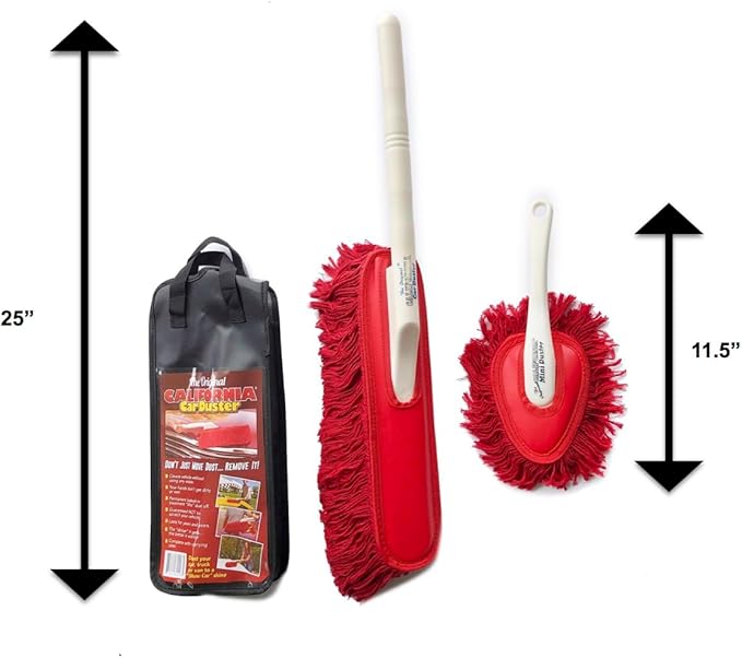 The Original California Car Duster Detailing Kit with Plastic Handle Model Number: 62445  Red