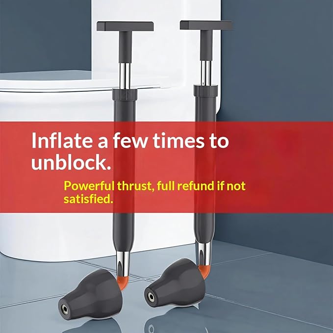 Pack of 2 Bathroom Drains Serpents with Humanized Ergonomic Handle for Better Grip Against Dirt Flexible Rubber for Excellent Seal on Toilet Bends Comfort Handle
