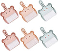 Small Broom and Dustpan Set 6pcs Mini Desktop Cleaning Brush Combo Portable Handheld Dustpan and Brush for Keyboard Bookshelf Office and Home Use