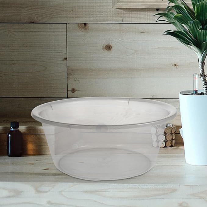 Transparent Foot Washing Basin Plastic Wash Tub 11.4 Inch Clear Basin for Home and Salon Foot Care and Face Cleaning