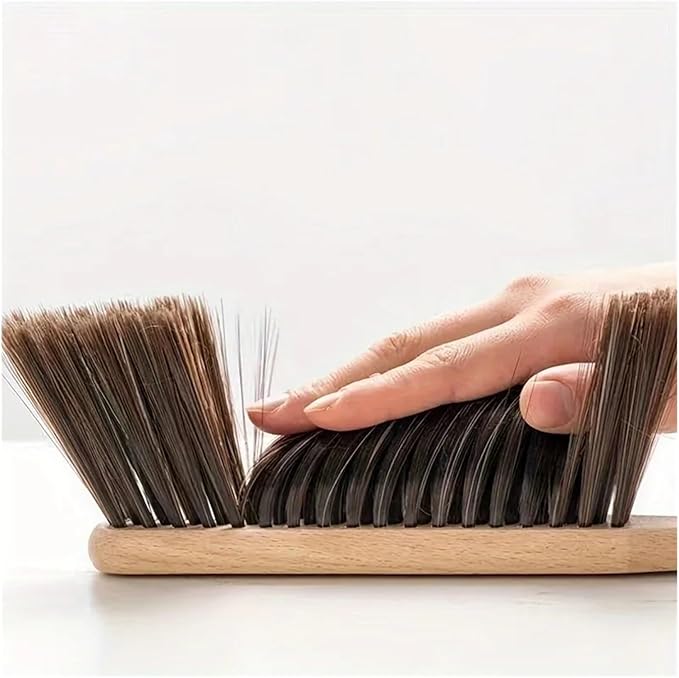 1pc Hand Broom Counter Duster Dusting Brush for Home Cleaning Soft Dust with Long Wooden Handle for Bed Sofa Furniture
