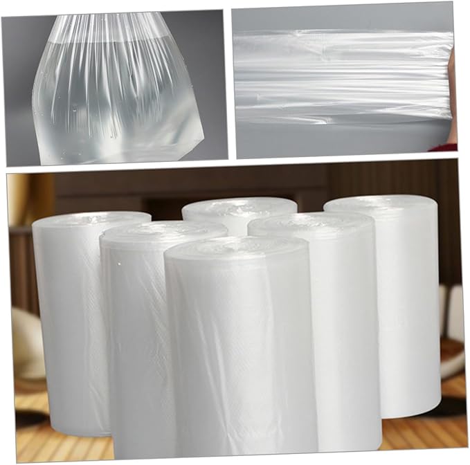 6 Rolls Thickened Small Trash Bags Disposable Plastic Garbage Can Liners for Bathroom and Bedroom Wastebaskets 45×50cm 30 Bags Per Roll