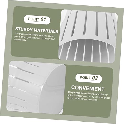 Tofficu Hollow Out Trash Can Thickened Wastebasket for Home Office Open Design Material Compact for Easy Discarding Bathroom Bedroom and Kitchen