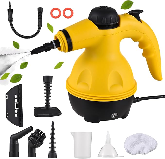 Handheld Steam Cleaner 1200W - Portable High-Temperature Pressurized Cleaning Machine with 10 Accessories for Kitchen Sofa Bathroom Car and Windows