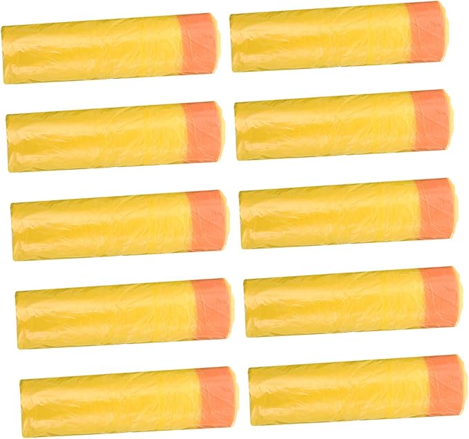 10 Packs Disposable Drawstring Garbage Bags Each Thick Plastic Trash Bags with Handles Waste Organizer for Kitchen Office Living Home Supply Total