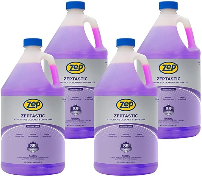 Zep Zeptastic All-Purpose Cleaner and Degreaser - 1 Gallon (Case of 4) 325724 - Refreshing Lavender Fragrance Cuts Through Grease and Grime Powerful No Rinse Formula