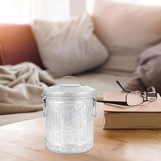2pcs Multi-use Desk Trash Can Bucket Shape Pen Holder Wastebasket for Home Office